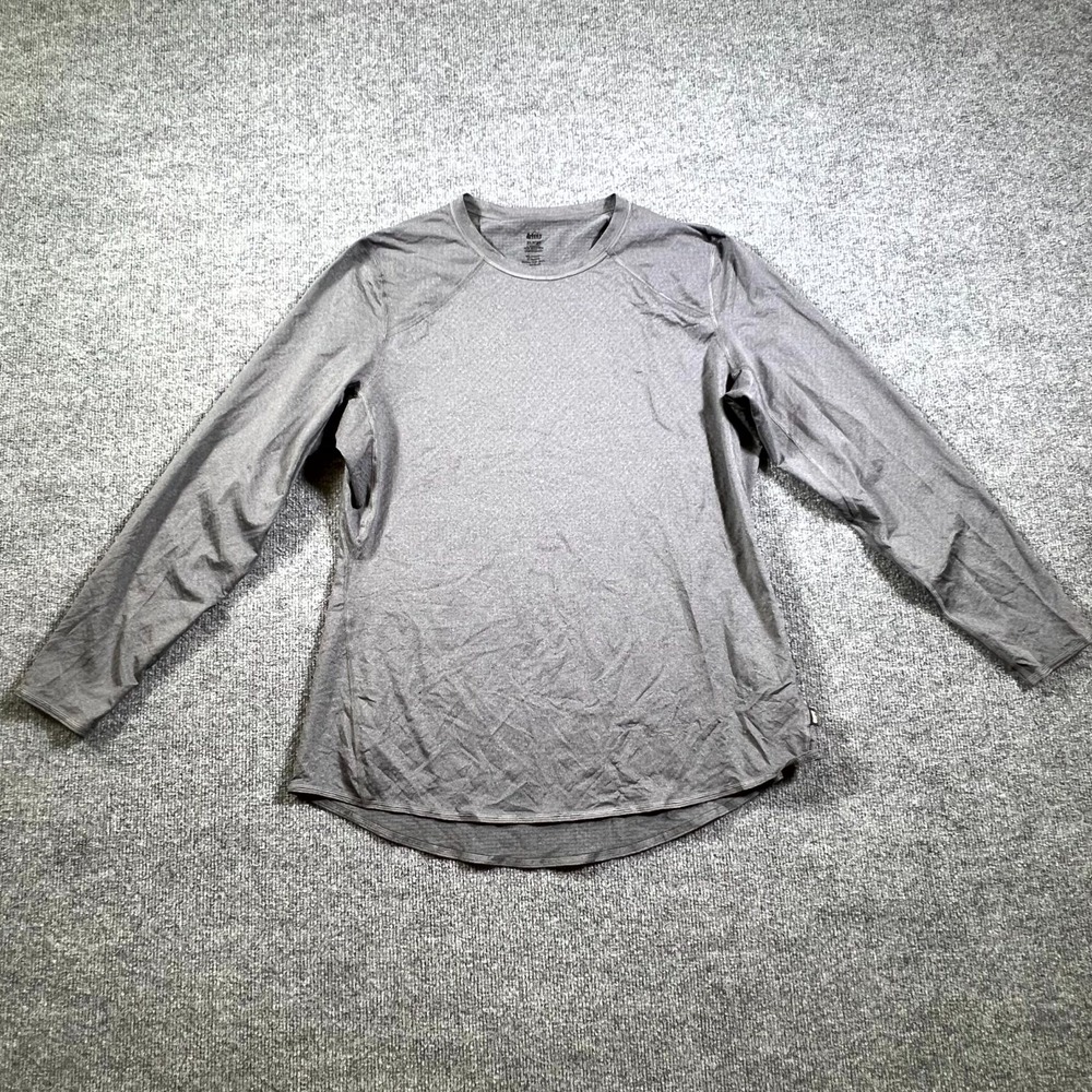 REI Co-op Base Layer Top Womens XL Gray Stretch Long Sleeve Athletic Performance